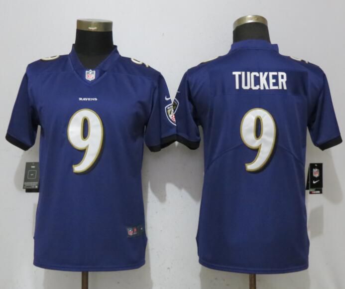 Women Baltimore Ravens #9 Tucker Purple Vapor Untouchable Player Nike Limited NFL Jerseys->women nfl jersey->Women Jersey